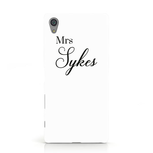 Personalised Wedding Name Mrs Sony Xperia Case