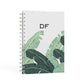 Personalised White Banana Leaf A5 Hardcover Notebook Second Side View