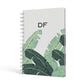 Personalised White Banana Leaf A5 Hardcover Notebook Side View