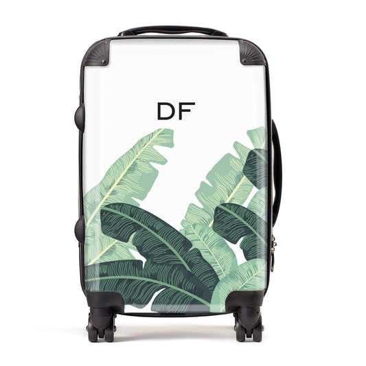 Personalised White Banana Leaf Suitcase
