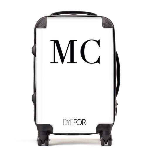 Personalised White Custom Initial Suitcase