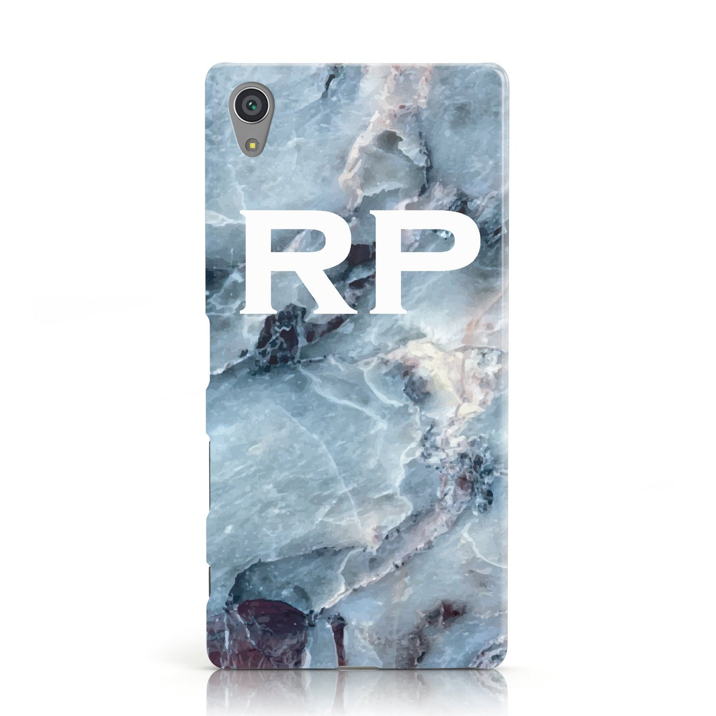 Personalised White Initials Marble Sony Xperia Case