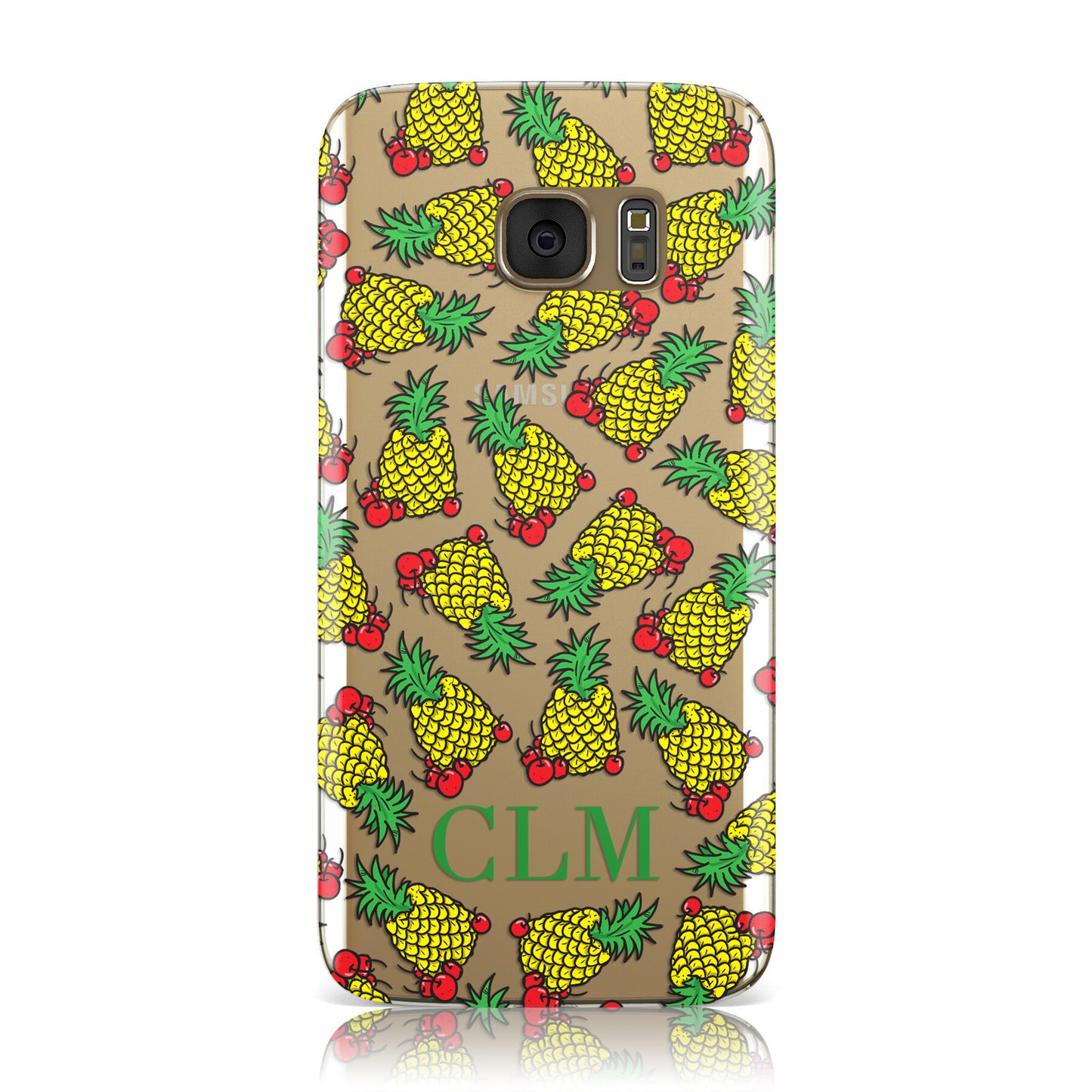 Personalised Pineapple Initials Clear Samsung Galaxy Case