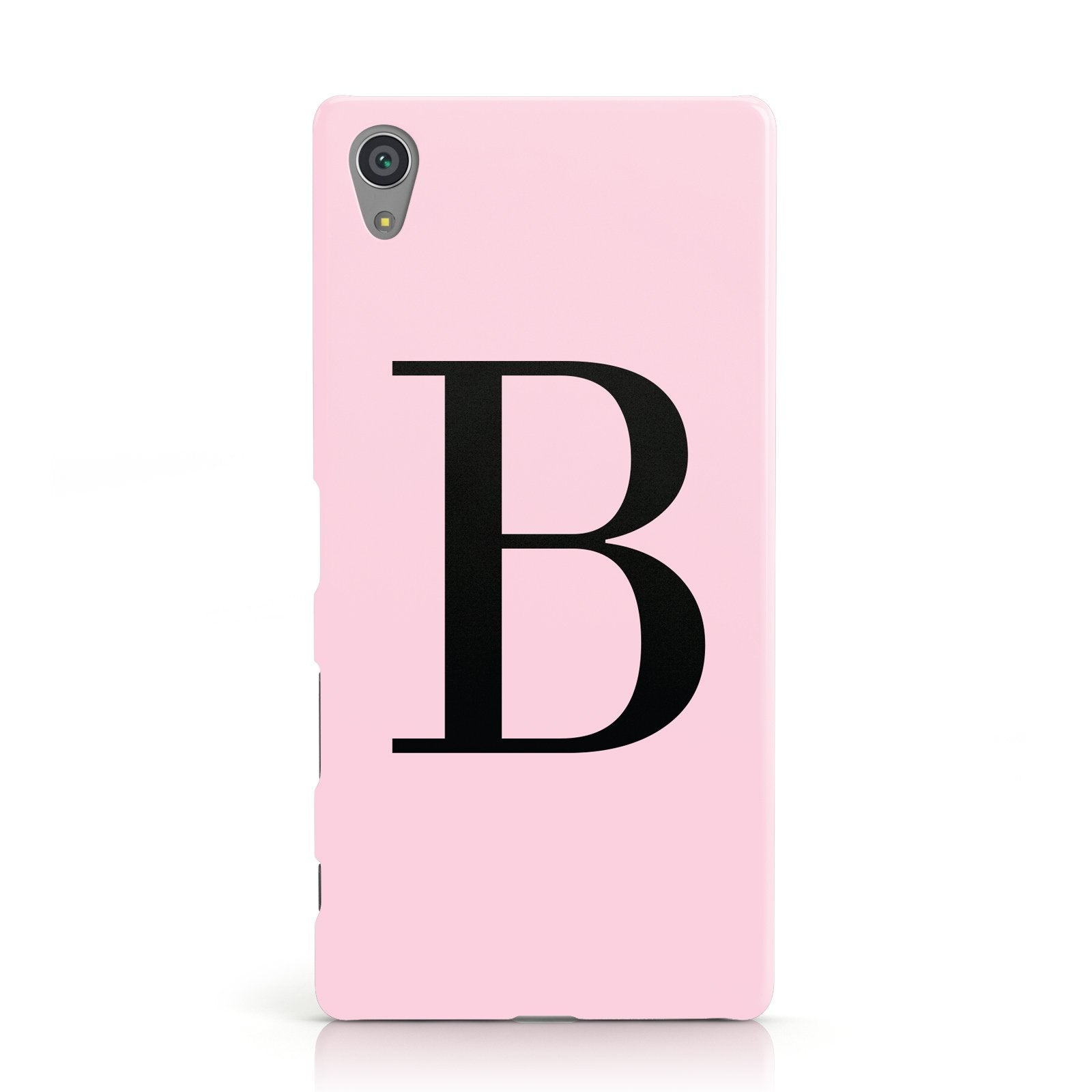 Personalised Pink & Black Initial Monogram Sony Xperia Case