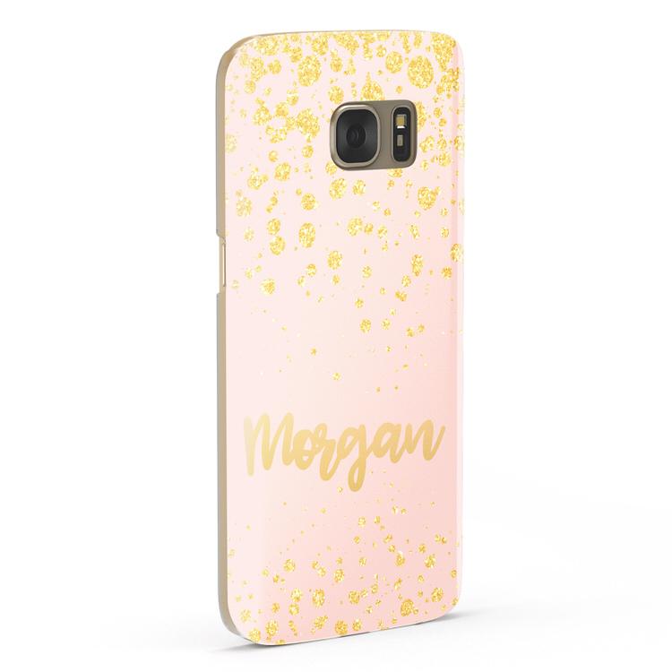 Personalised Pink Gold Splatter With Name Samsung Galaxy Case Fourty Five Degrees
