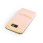 Personalised Pink Gold Splatter With Name Samsung Galaxy Case Front Close Up