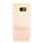 Personalised Pink Gold Splatter With Name Samsung Galaxy Case
