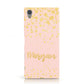 Personalised Pink Gold Splatter With Name Sony Xperia Case