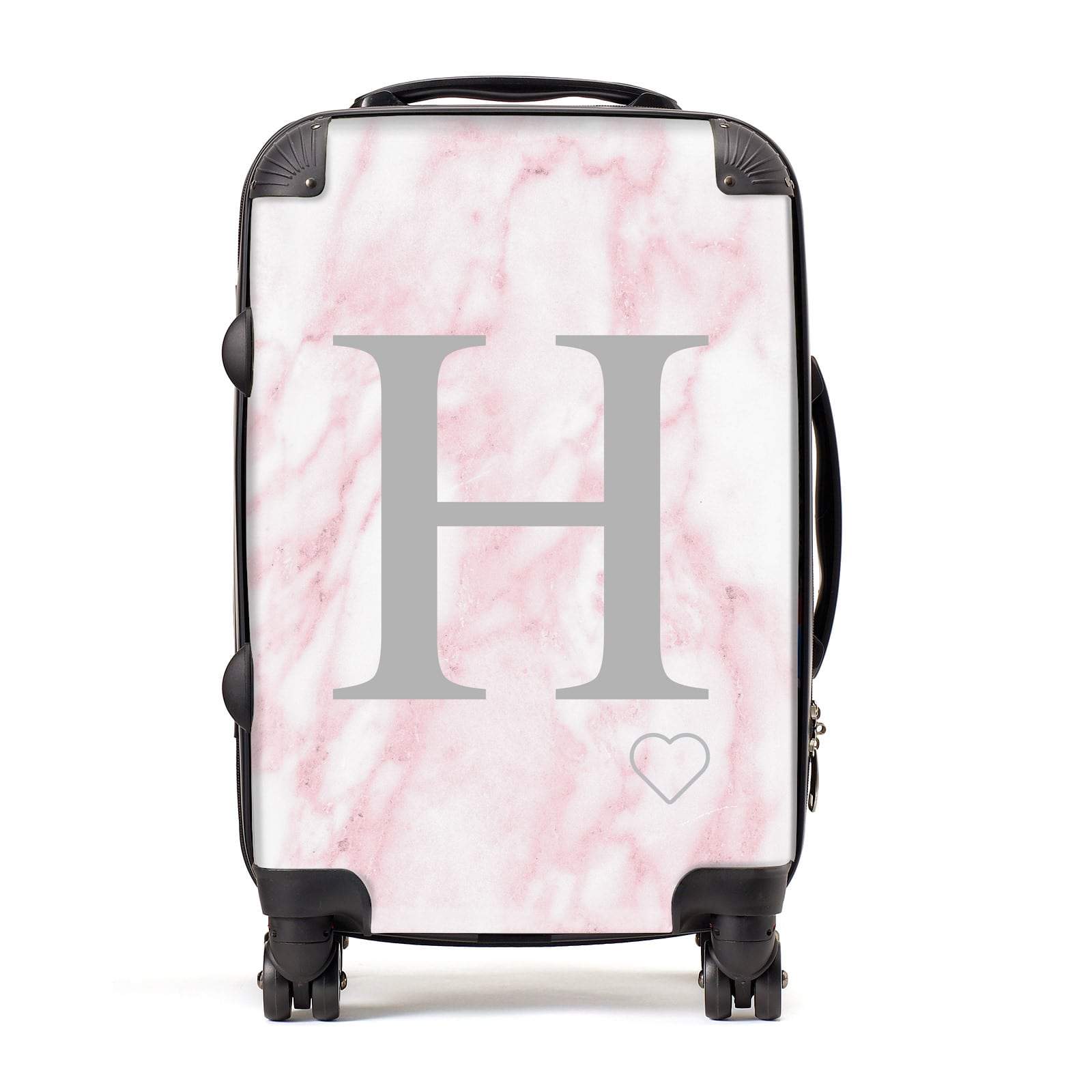 Pink Marble Custom Initials Personalised Suitcase