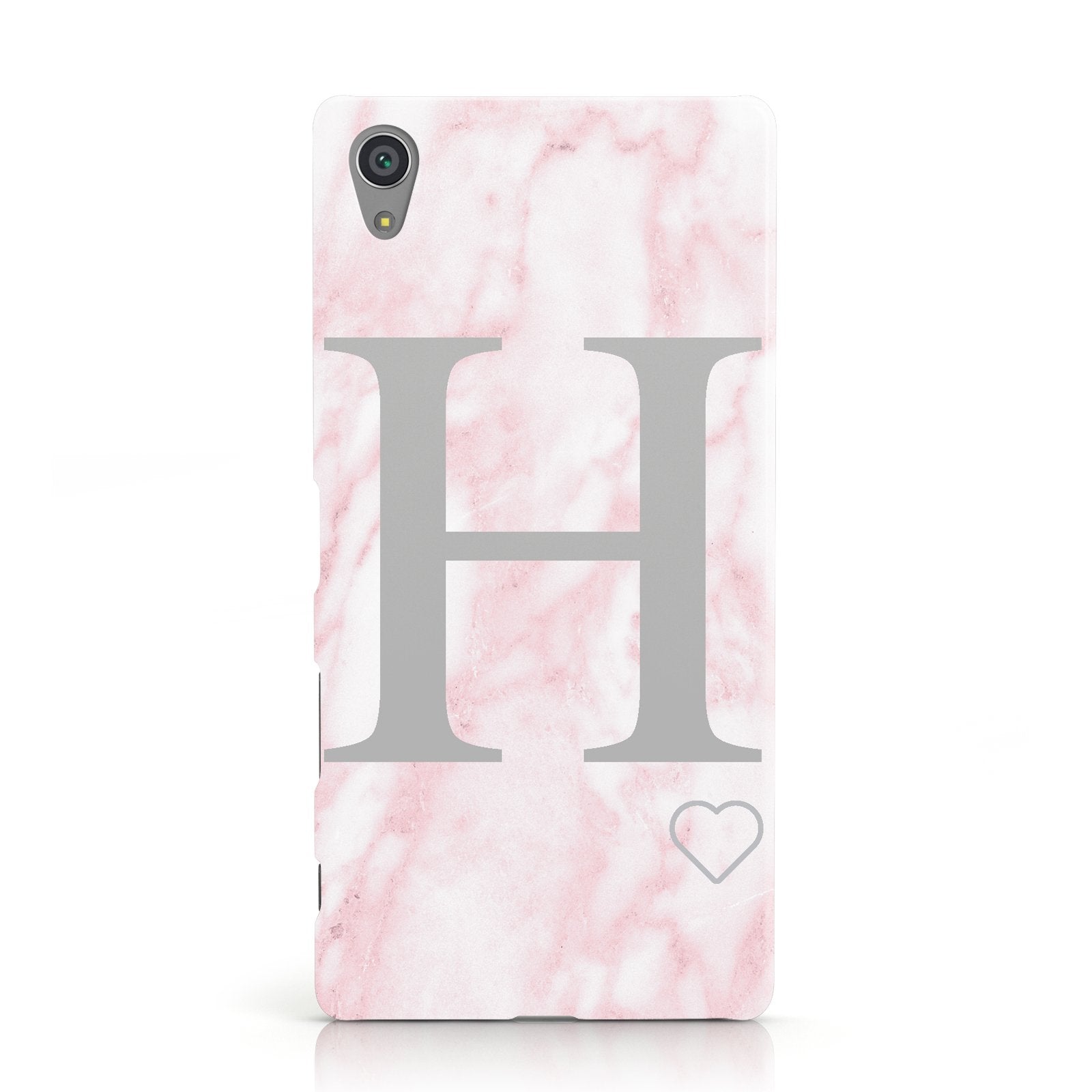 Personalised Pink Marble Initial 1 Custom Sony Xperia Case