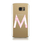 Personalised Pink Marble Initial Clear Custom Samsung Galaxy Case