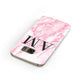 Personalised Pink Marble Monogrammed Samsung Galaxy Case Front Close Up