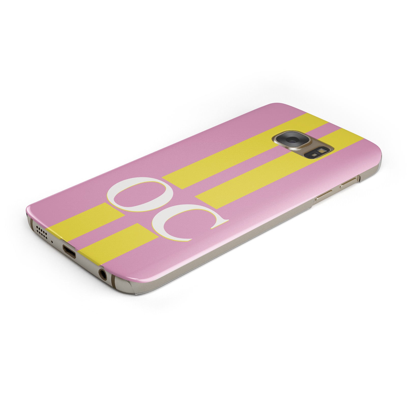 Pink Personalised Initials Samsung Galaxy Case Bottom Cutout