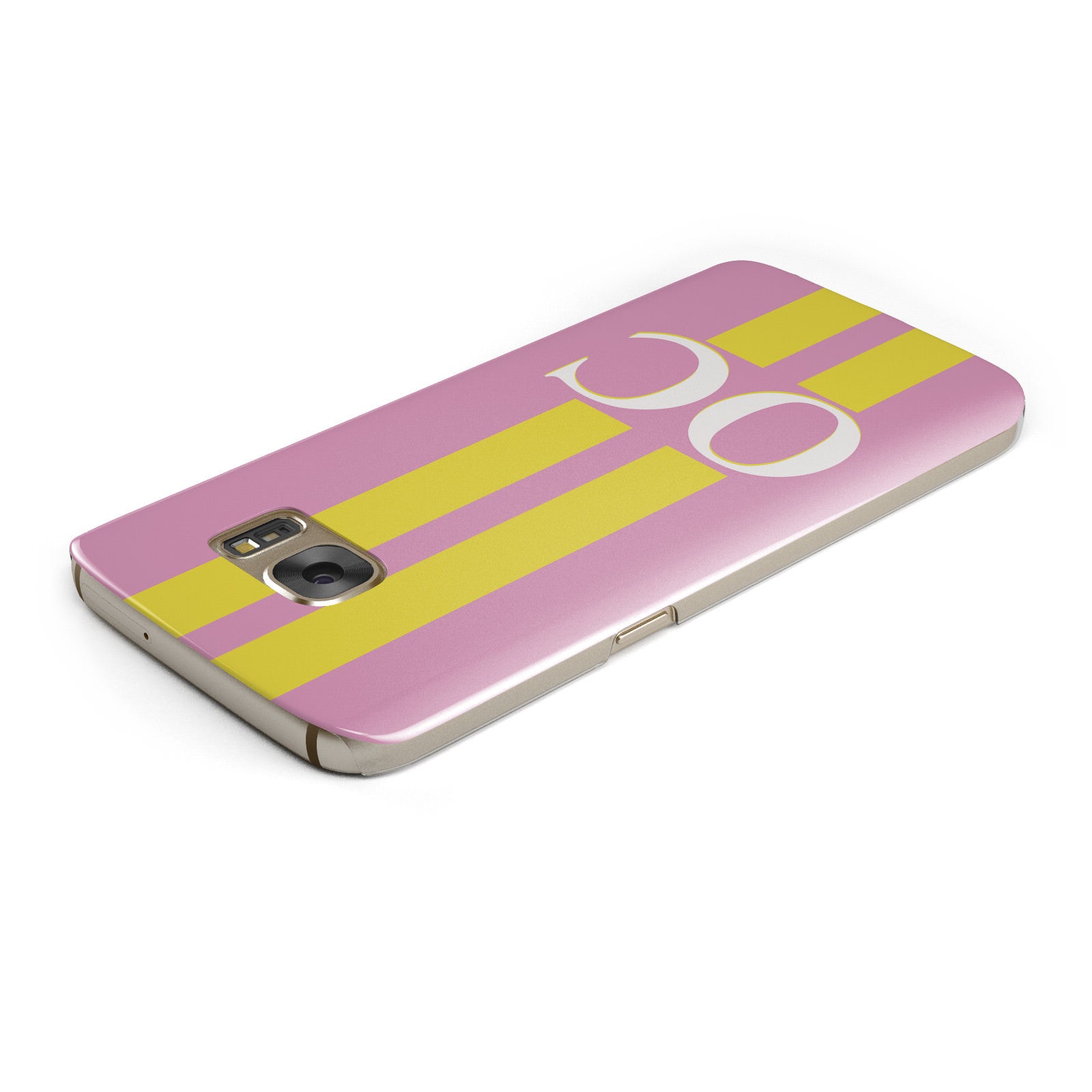 Pink Personalised Initials Samsung Galaxy Case Top Cutout