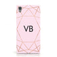 Personalised Pink Rose Gold Initials Geometric Sony Xperia Case