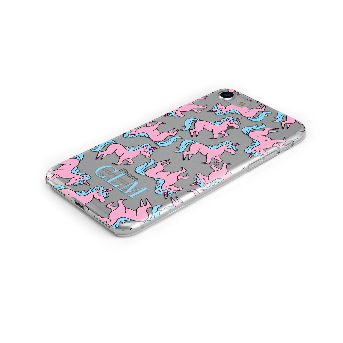 Pink Unicorn Personalised Apple iPhone Case Bottom Cutout