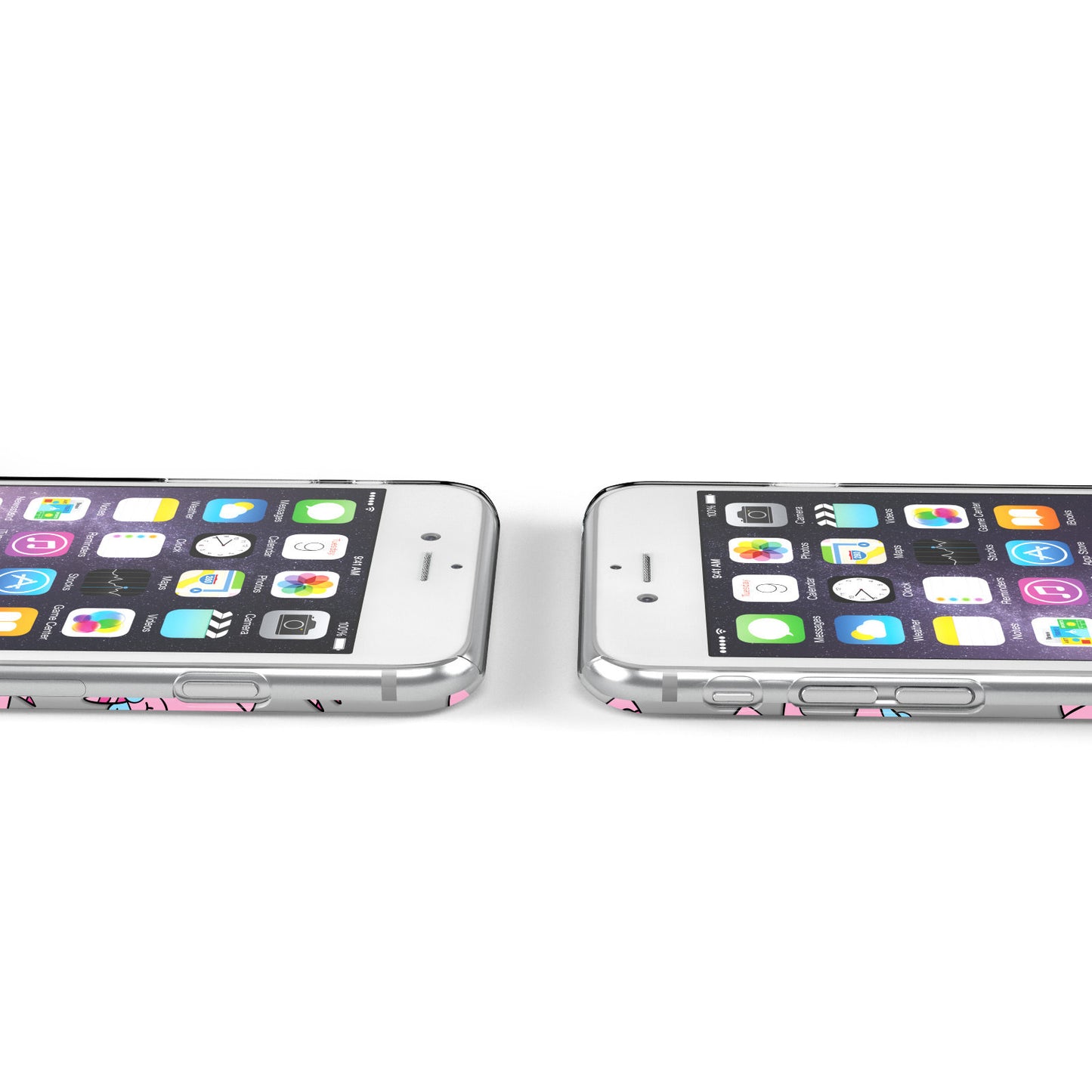 Pink Unicorn Personalised Apple iPhone Case Ports Cutout