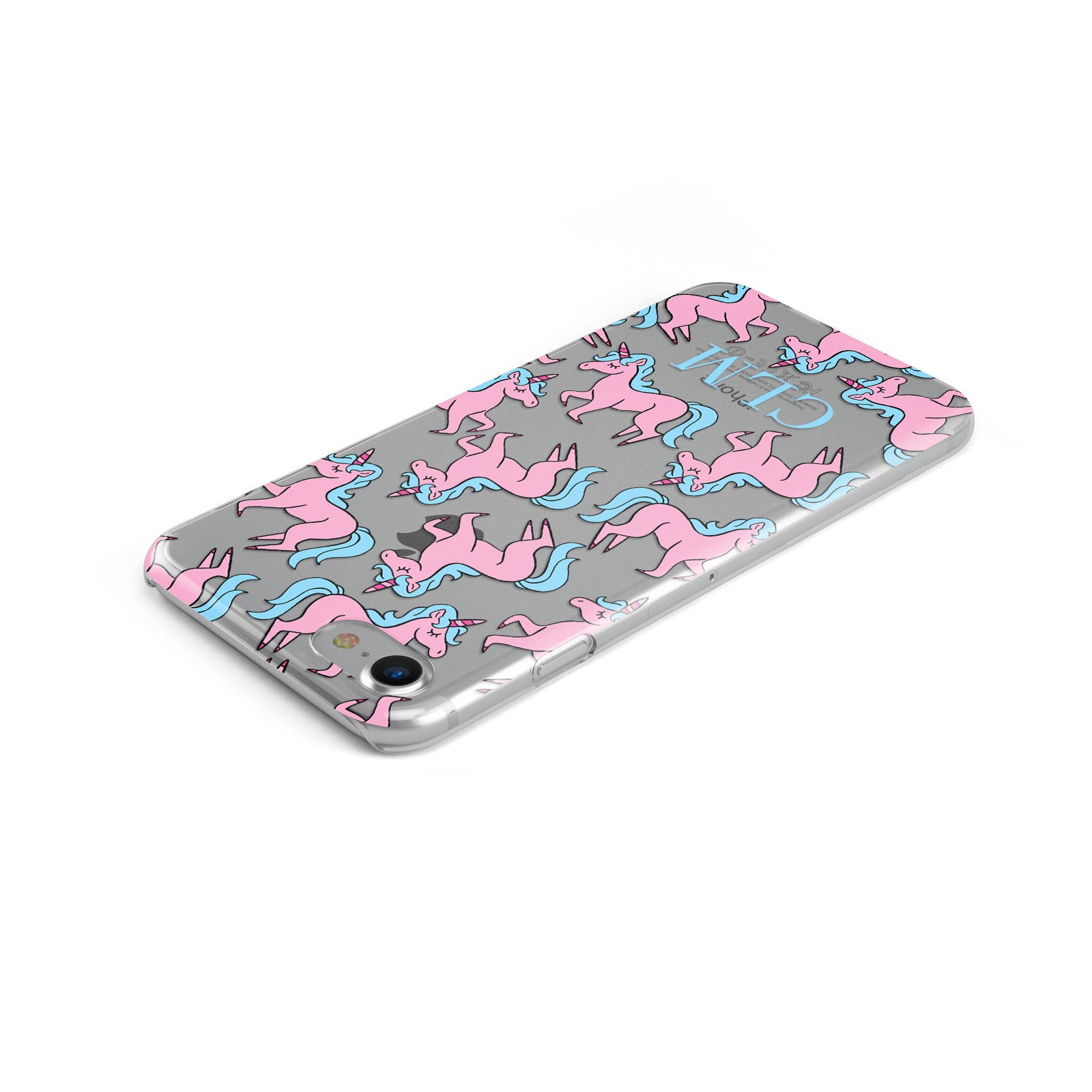 Pink Unicorn Personalised Apple iPhone Case Top Cutout