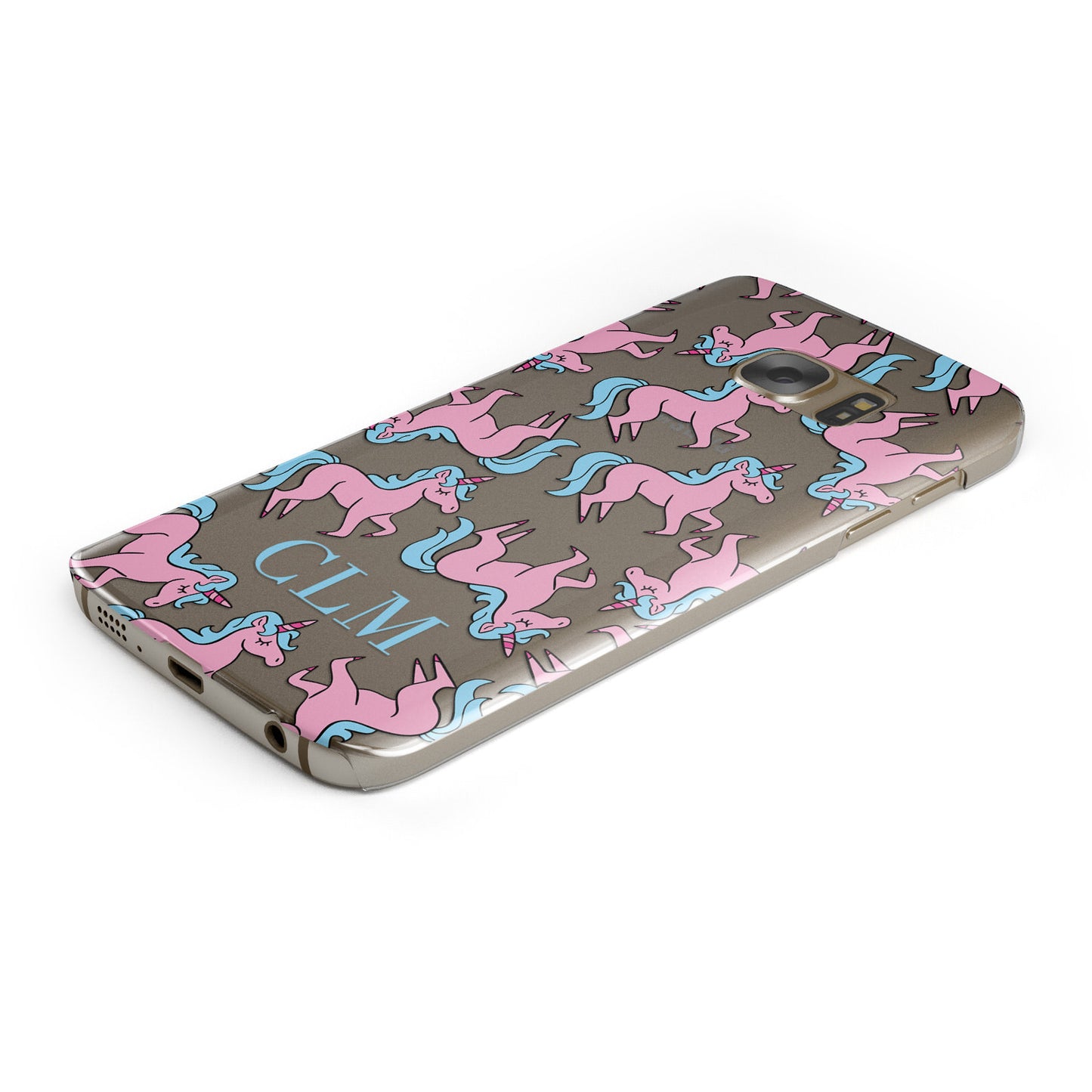 Pink Unicorn Personalised Samsung Galaxy Case Bottom Cutout