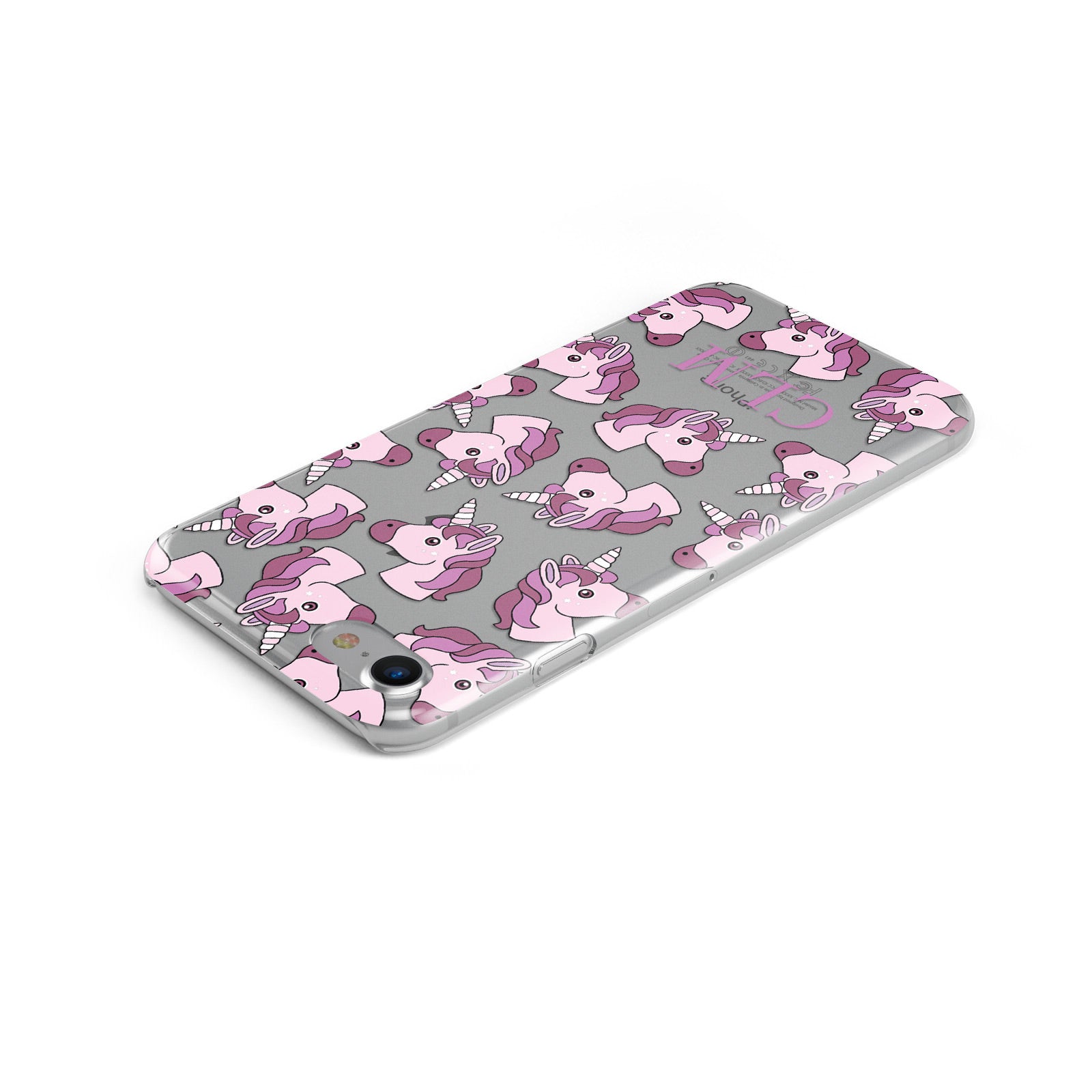 Pink Unicorns Personalised Apple iPhone Case Top Cutout