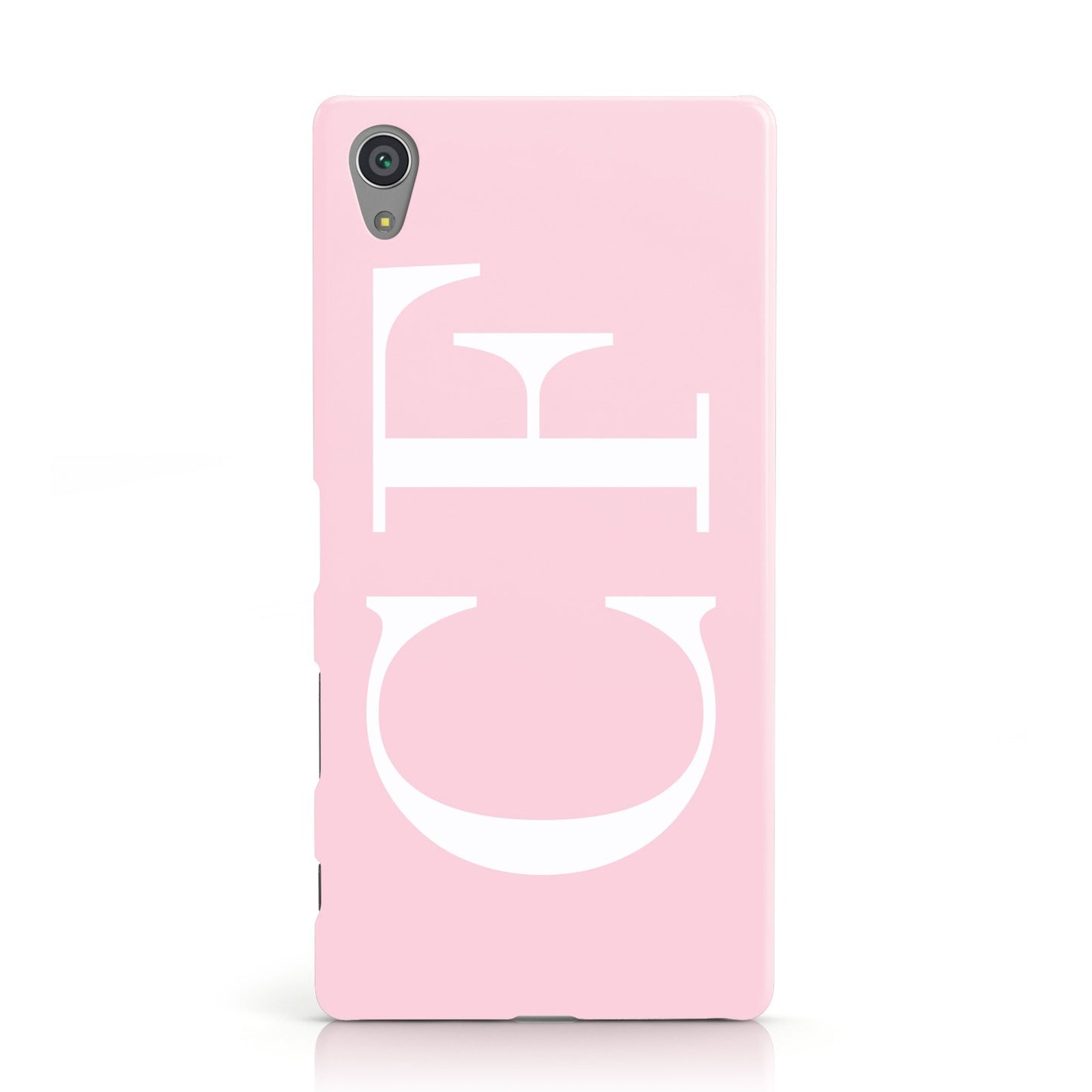 Personalised Pink & White Side Initials Sony Xperia Case