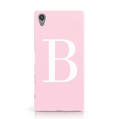 Personalised Pink With White Initial Sony Xperia Case
