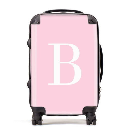 Pink with White Personalised Monogram Suitcase