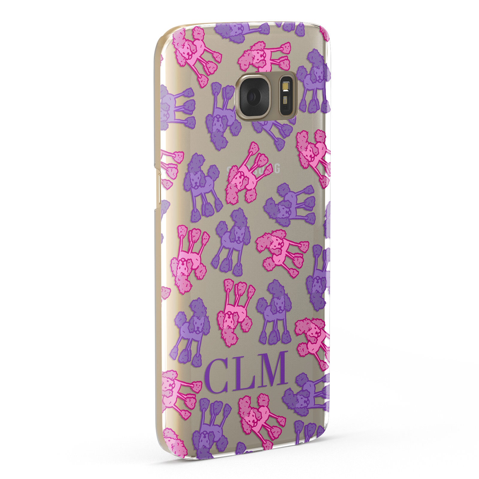 Personalised Poodle Initials Clear Samsung Galaxy Case Fourty Five Degrees