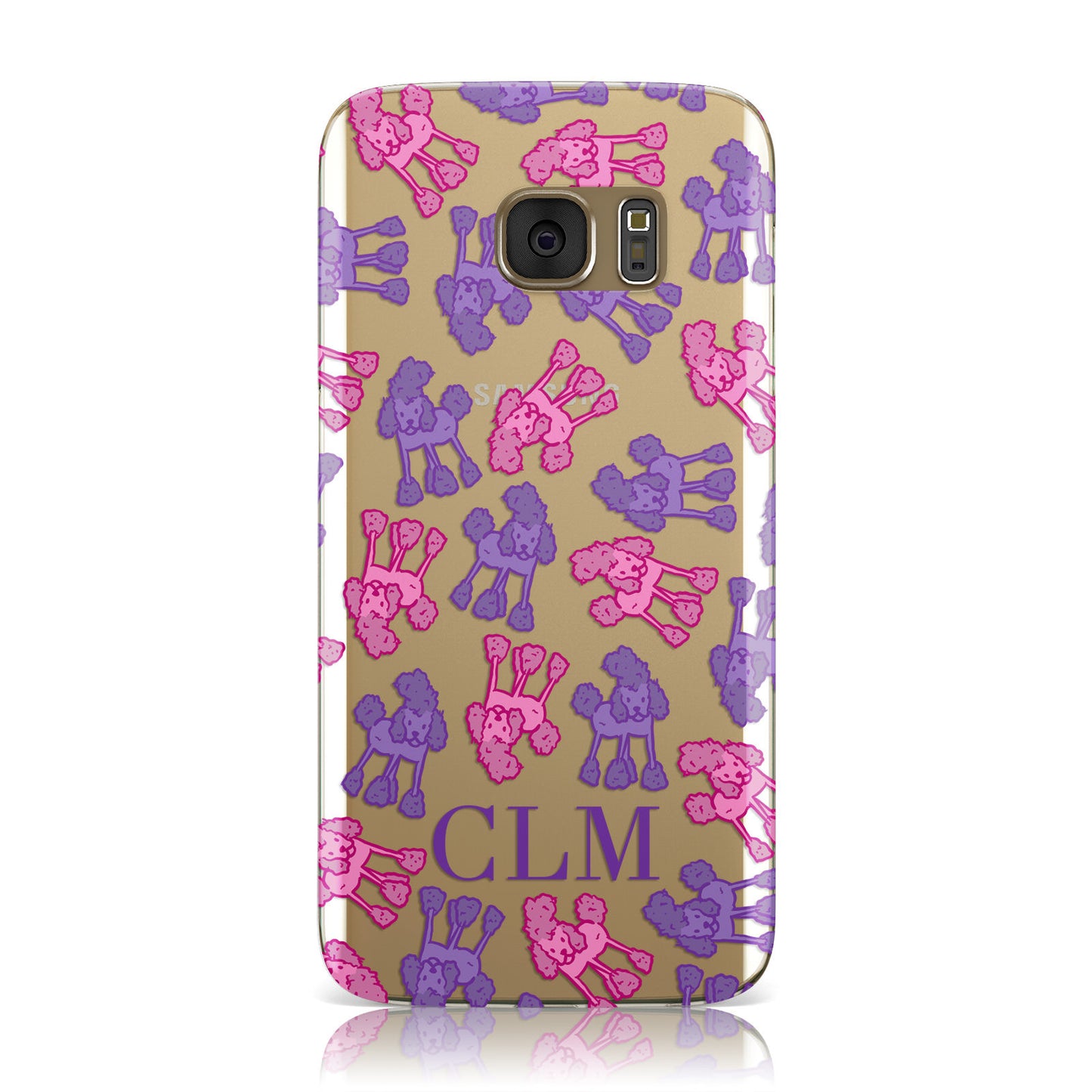 Personalised Poodle Initials Clear Samsung Galaxy Case
