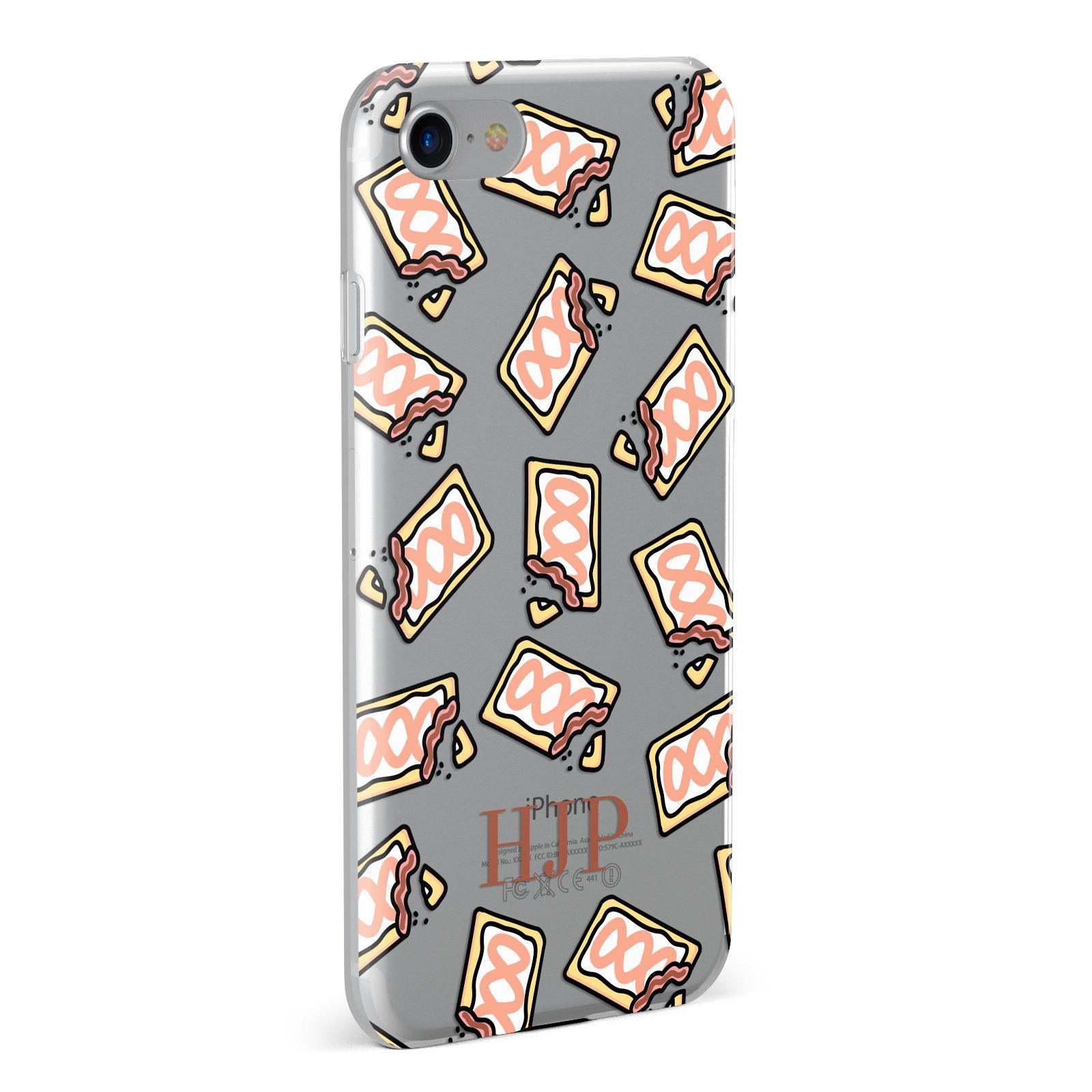 Personalised Pop Tarts Clear Initials Custom Apple iPhone Case Fourty Five Degrees