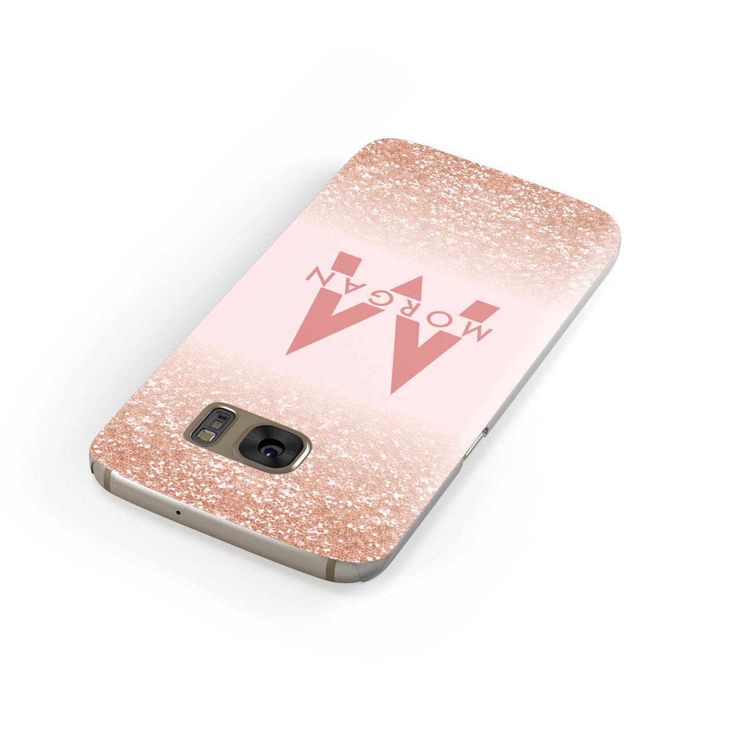 Personalised Printed Glitter Name Initials Samsung Galaxy Case Front Close Up