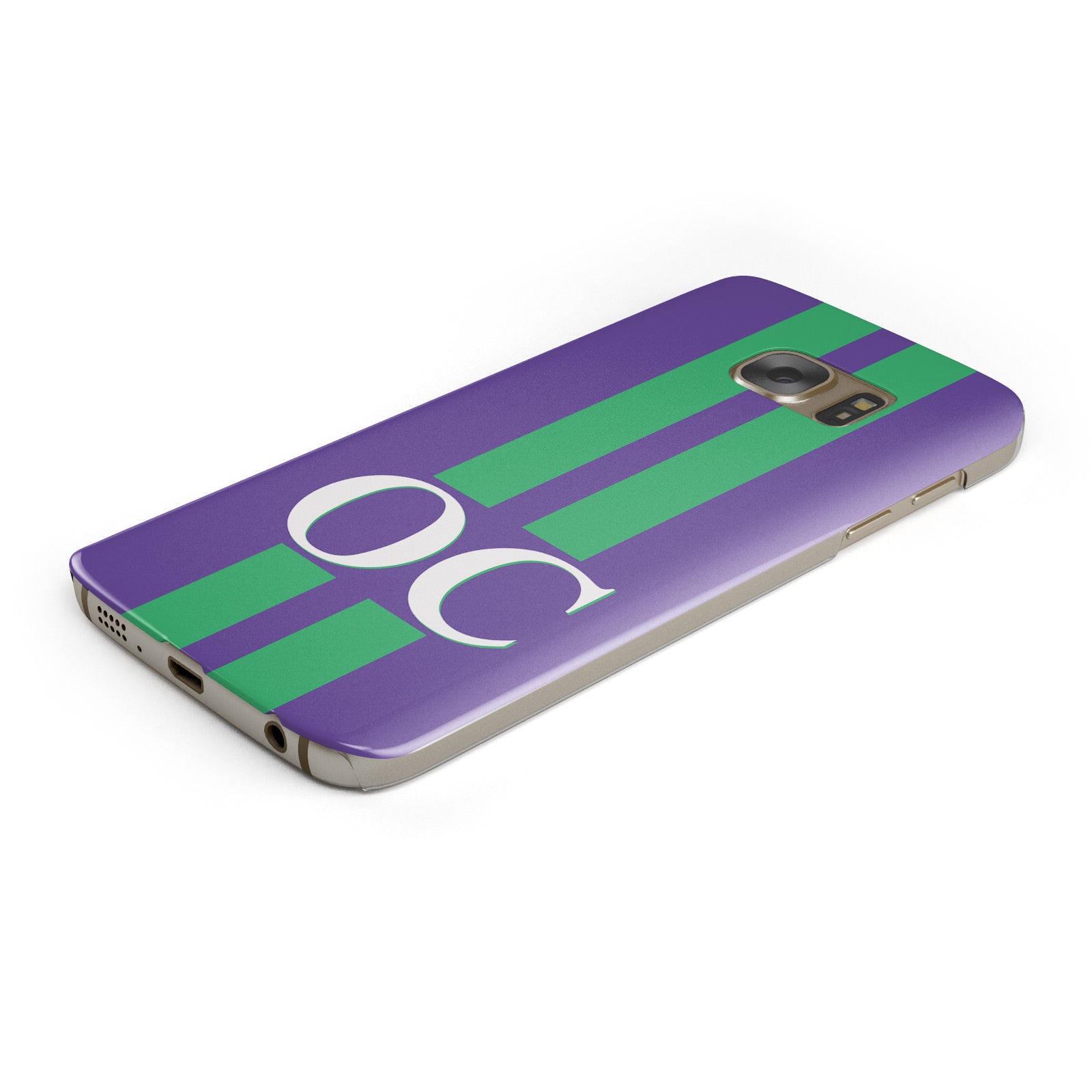 Purple Personalised Initials Samsung Galaxy Case Bottom Cutout