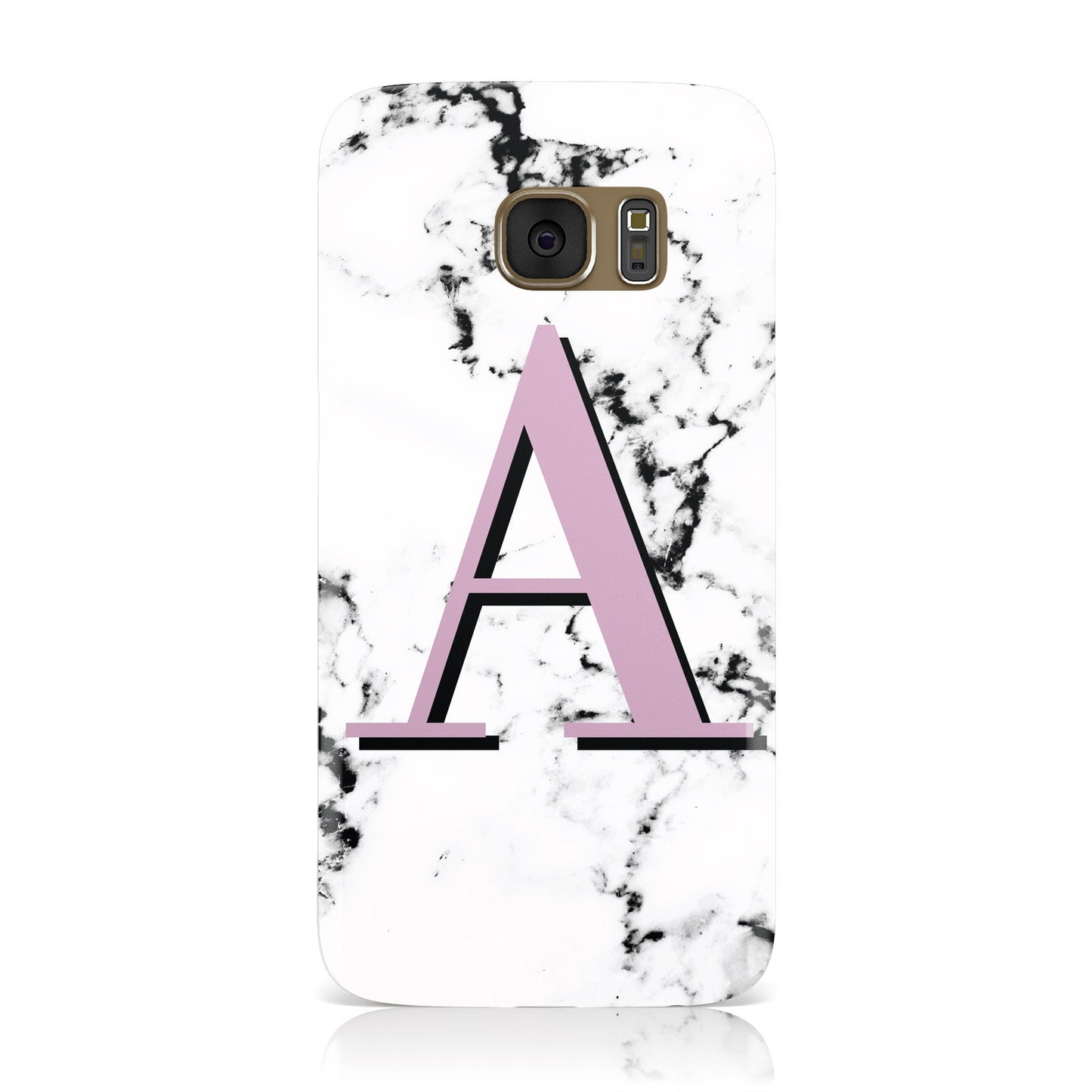 Personalised Purple Single Initial Marble Samsung Galaxy Case