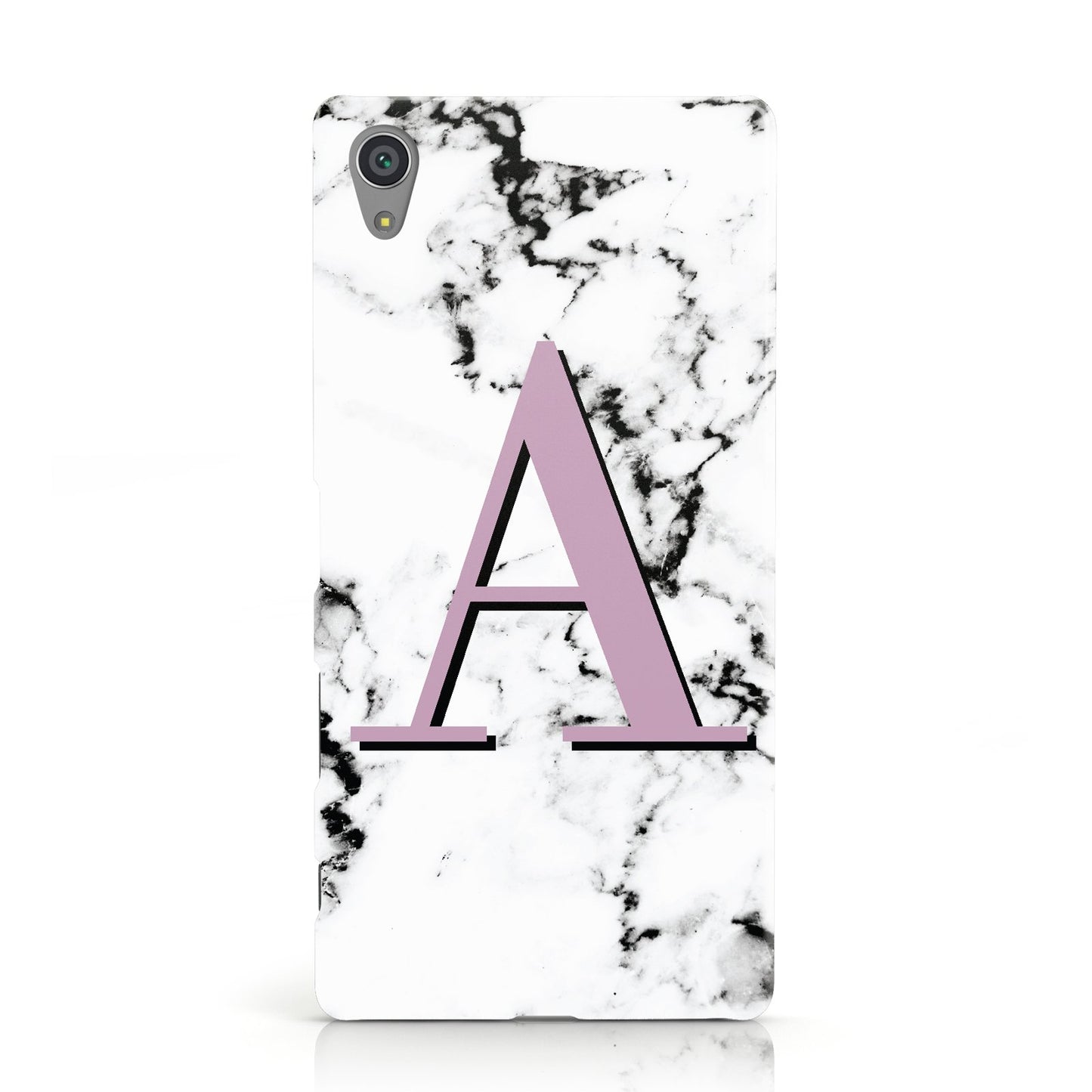 Personalised Purple Single Initial Marble Sony Xperia Case