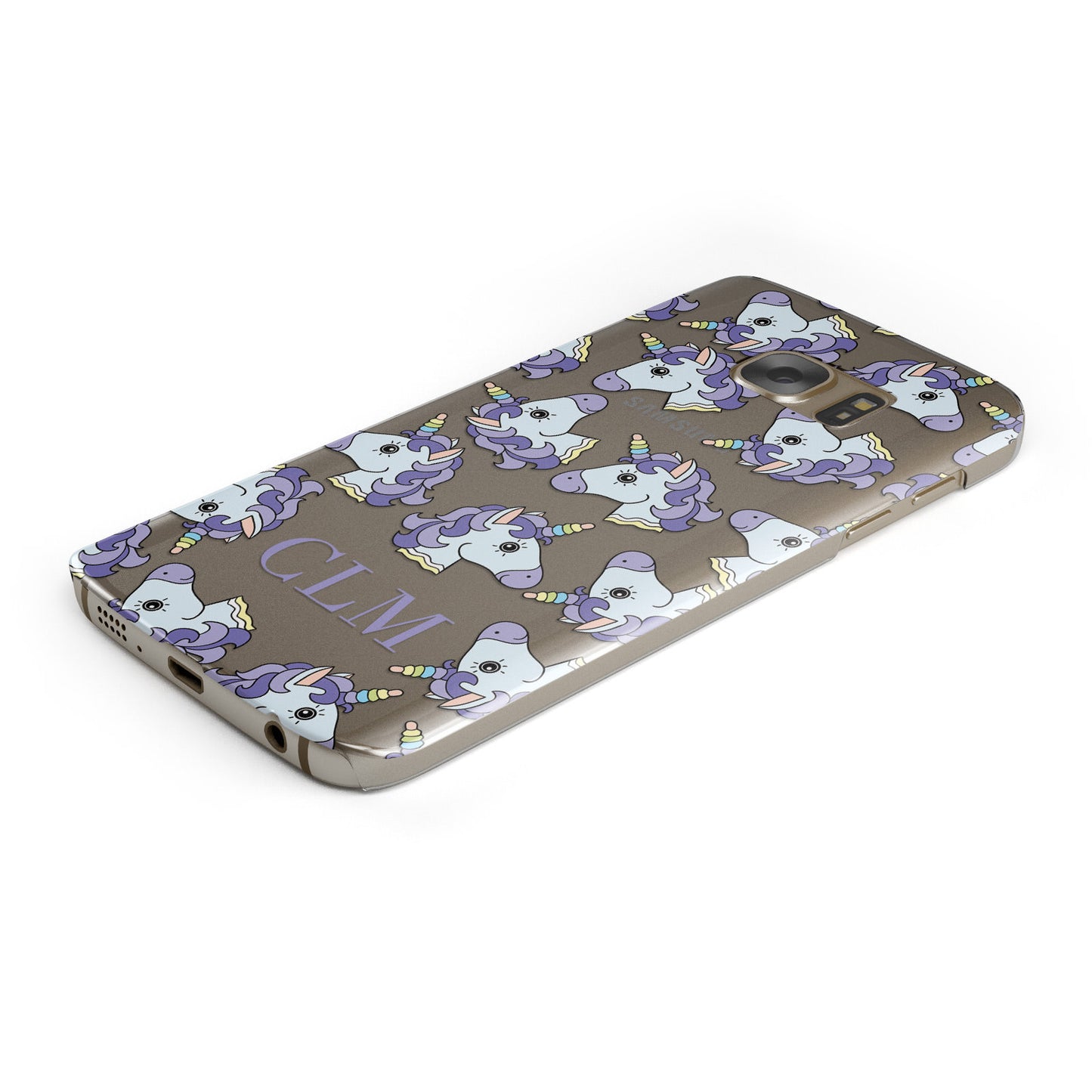 Purple Unicorn Personalised Samsung Galaxy Case Bottom Cutout