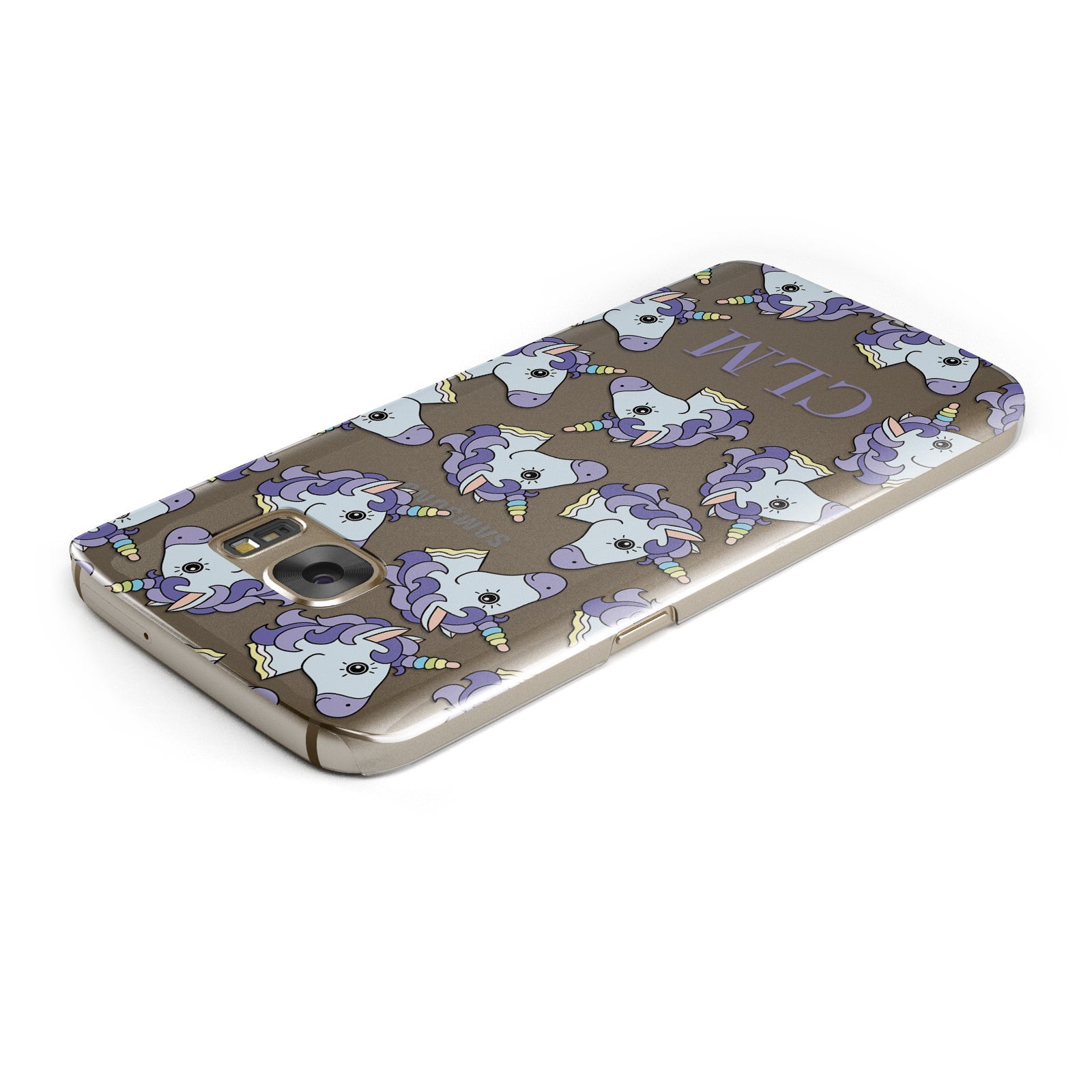Purple Unicorn Personalised Samsung Galaxy Case Top Cutout