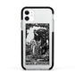 Queen of Pentacles Monochrome Apple iPhone 11 in White with Black Impact Case