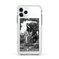 Queen of Pentacles Monochrome Apple iPhone 11 Pro in Silver with White Impact Case