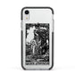 Queen of Pentacles Monochrome Apple iPhone XR Impact Case Black Edge on Silver Phone