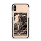 Queen of Pentacles Monochrome Apple iPhone Xs Impact Case Black Edge on Gold Phone