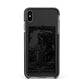 Queen of Pentacles Monochrome Apple iPhone Xs Max Impact Case Black Edge on Black Phone