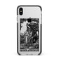 Queen of Pentacles Monochrome Apple iPhone Xs Max Impact Case Black Edge on Silver Phone