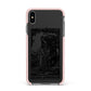 Queen of Pentacles Monochrome Apple iPhone Xs Max Impact Case Pink Edge on Black Phone