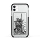Queen of Swords Monochrome Apple iPhone 11 in White with Black Impact Case