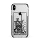 Queen of Swords Monochrome Apple iPhone Xs Max Impact Case Black Edge on Silver Phone