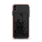 Queen of Swords Monochrome Apple iPhone Xs Max Impact Case Pink Edge on Black Phone