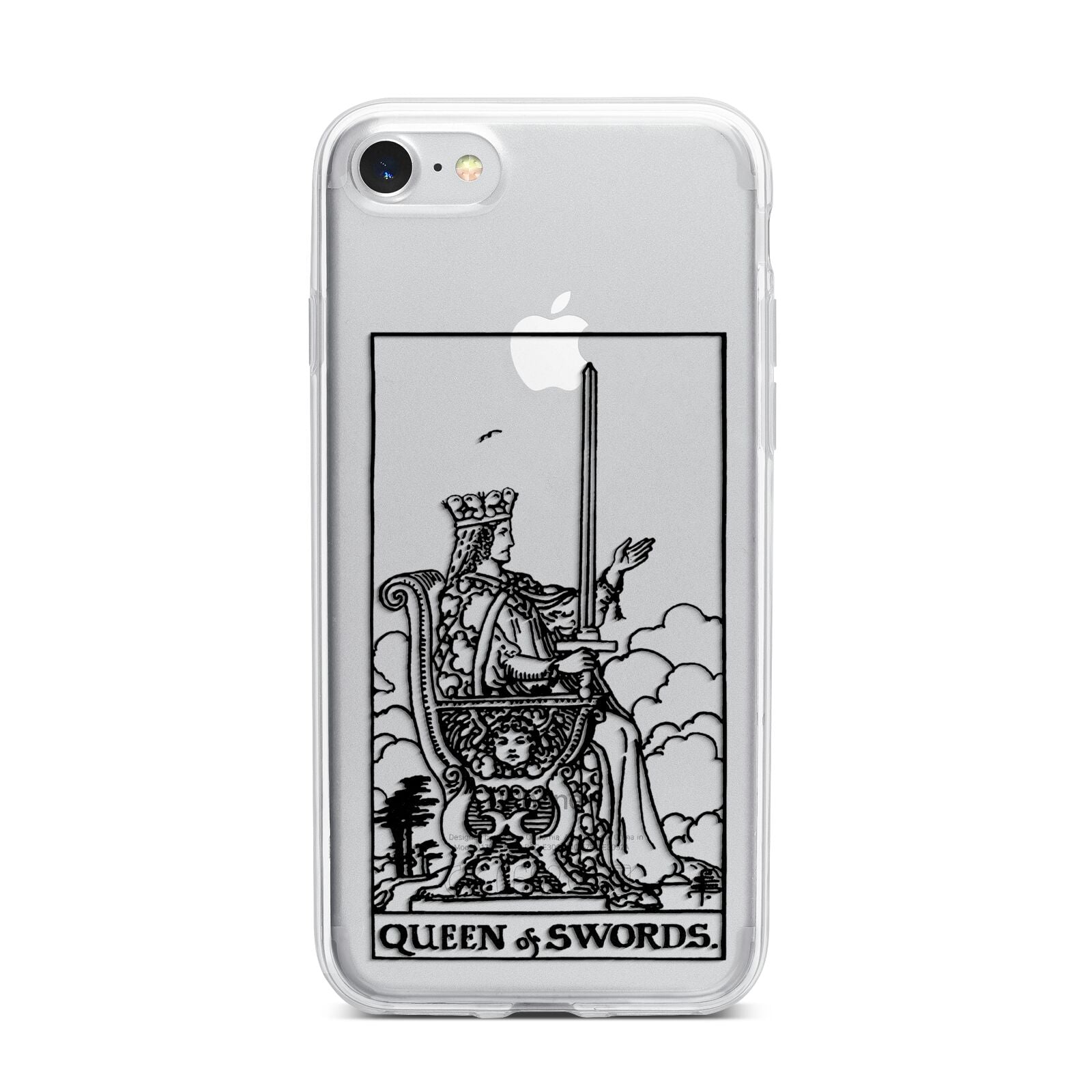 Queen of Swords Monochrome iPhone 7 Bumper Case on Silver iPhone