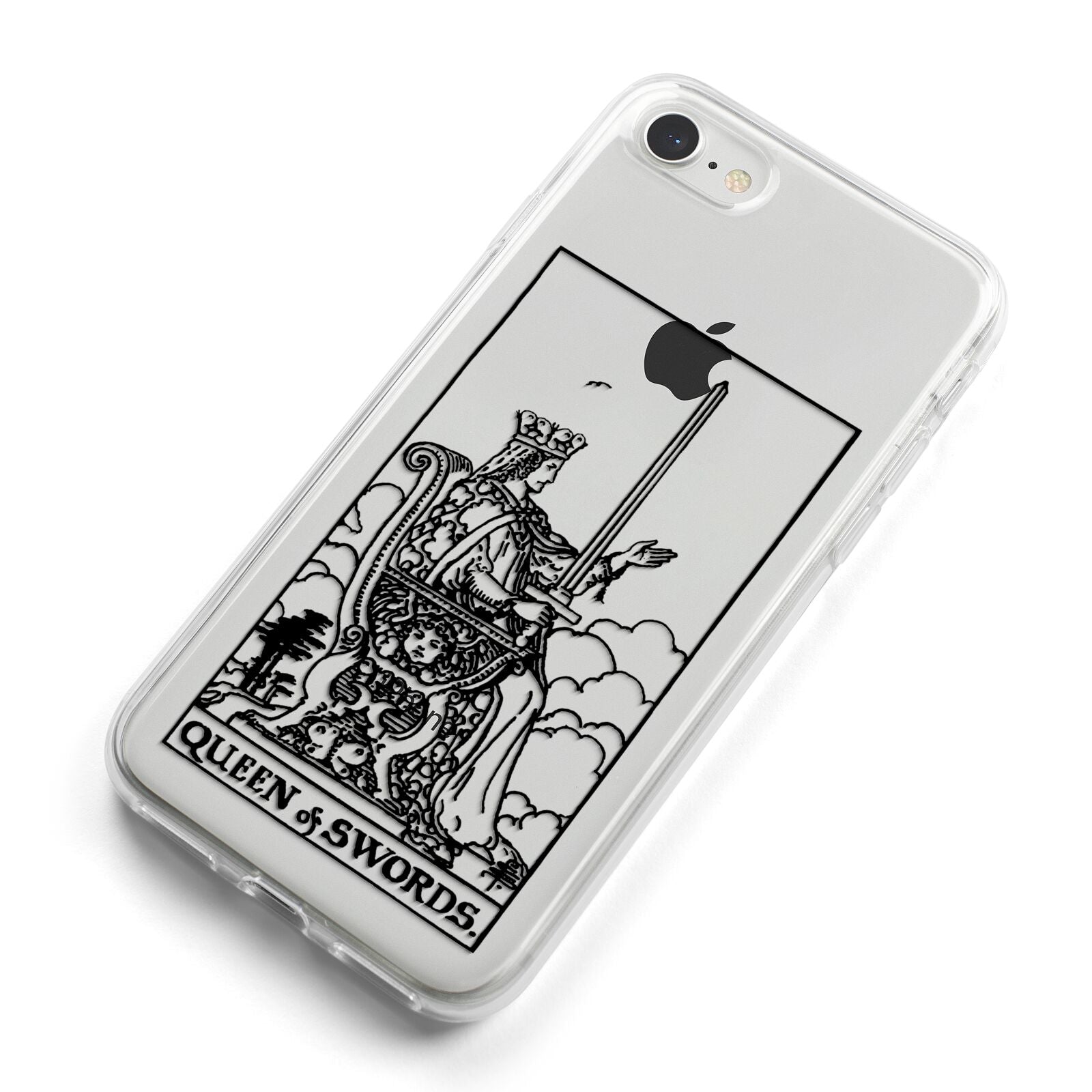 Queen of Swords Monochrome iPhone 8 Bumper Case on Silver iPhone Alternative Image
