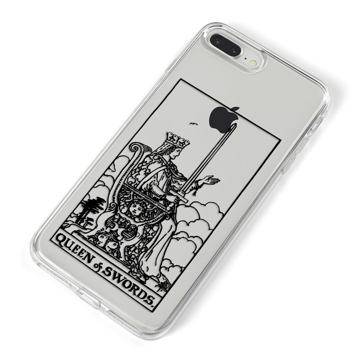 Queen of Swords Monochrome iPhone 8 Plus Bumper Case on Silver iPhone Alternative Image