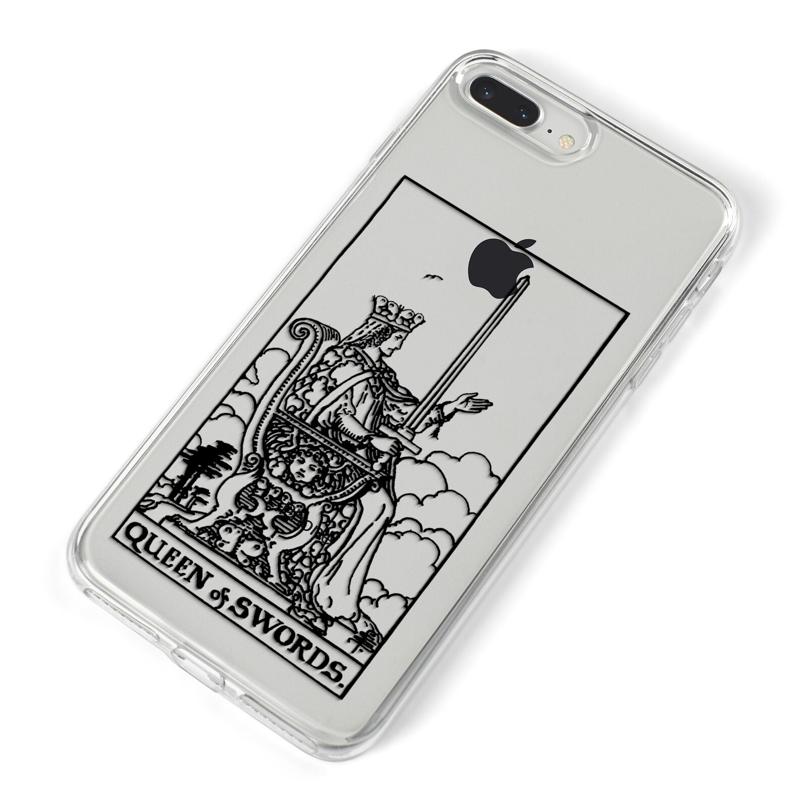 Queen of Swords Monochrome iPhone 8 Plus Bumper Case on Silver iPhone Alternative Image